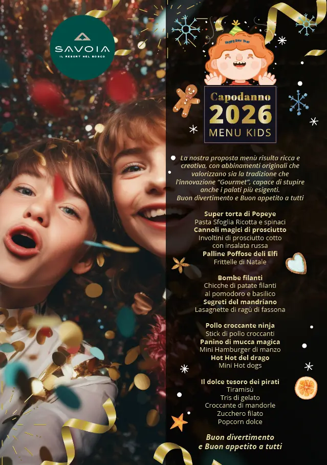 savoia resort menu di capodanno kids
