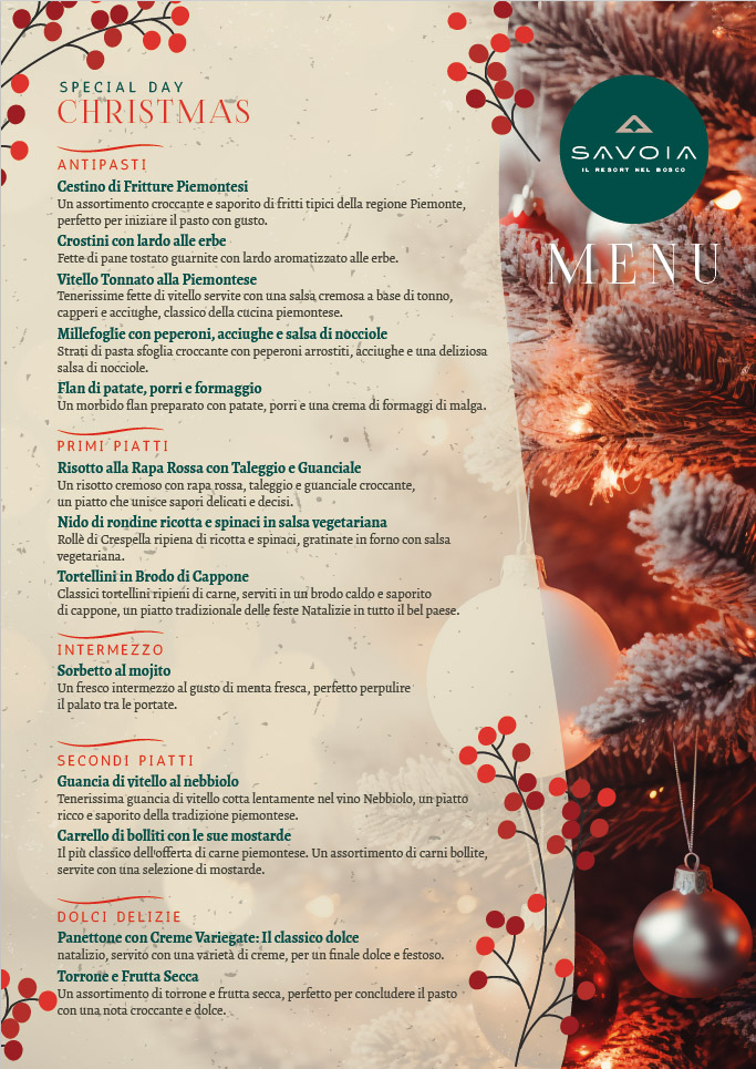 pranzo di natale menu al savoia hotel bardonecchia